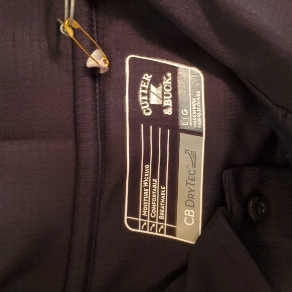 CUTTER & BUCK L CB DRY TEC NAVY BLUE POLO SHIRT - Picture 3 of 4